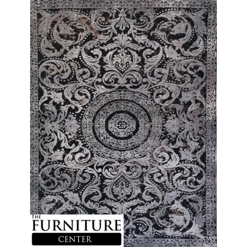 Antique 17530A Black Grey Area Rug